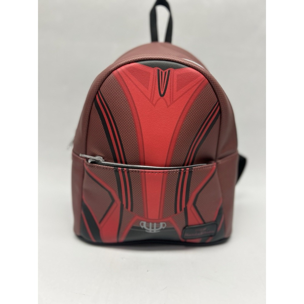 Funko Womens Red Black Leather Marvel Studios Wanda Vision 2022 Backpack Bag